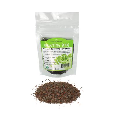 Organic Broccoli Sprouting Seeds by Handy Pantry | 4 oz. Resealable Bag | Non-GMO Broccoli Sprouts Seeds, Contain Sulforaphane