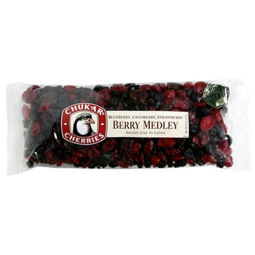 Chukar Cherries, Naturally Dried Cherries & Berries, Berry Medley (Cranberry, Blueberry, Strawberry), 8-Ounce Bags (Pack of 3)