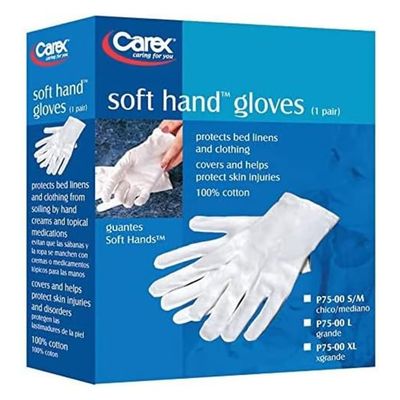 Carex Health Brands Soft Hands Cotton Gloves, Small/Medium