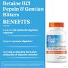 Doctor's Best Betaine HCI Pepsin & Gentian Bitters, Digestive Enzymes for Protein Breakdown & Absorption, Non-GMO, Gluten Free, 120 Caps, Original Version view 2