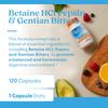 Doctor's Best Betaine HCI Pepsin & Gentian Bitters, Digestive Enzymes for Protein Breakdown & Absorption, Non-GMO, Gluten Free, 120 Caps, Original Version view 4