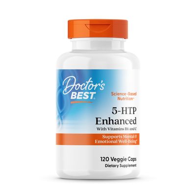 Doctors Best 5-HTP Enhanced with Vitamins B6 & C, Supports Mental & Emotional Well-Being, Non-GMO, Gluten Free, Soy Free, Vegan 120 Veggie Caps