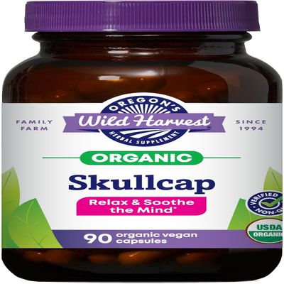 Oregon's Wild Harvest Organic Skullcap Vegan Capsules | Traditional Herbal Supplement, 90 Count