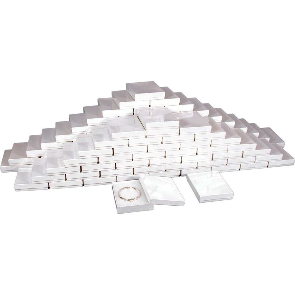 100 Cotton White Necklace Pendant Jewelry Gift Boxes 5 3/8"