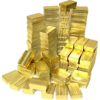 100 Chain & Pendant Gold Cotton Display Gift Boxes
