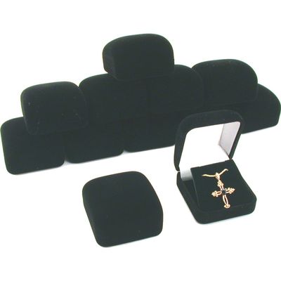 12 Black Flocked Earring Pendant Jewelry Gift Boxes