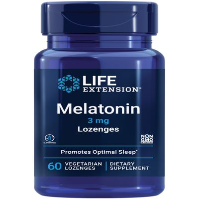 Life Extension Melatonin, 3 mg, Optimal Sleep Support, Healthy circadian Rhythms, Cellular Defense, Gluten-Free, Non-GMO, Vegetarian, 60 chewable lozenges