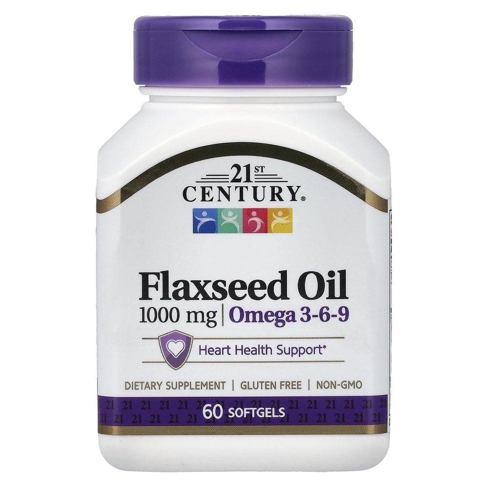 21st Century Flaxseed Oil 1000 mg Softgels, 60 Count (22407)