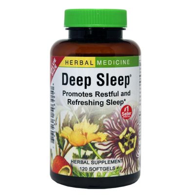 Herbs Etc. Deep Sleep Softgels - Herbal Sleep Support Supplement - Rest & Calming Support with Passionflower, Chamomile & Lemon Balm - 120 Softgels (120 Servings)