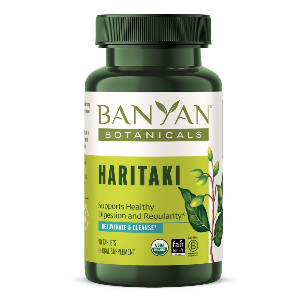 Banyan Botanicals Haritaki Tablets  Certified Organic Terminalia Chebula  Supports Detoxification & Rejuvenation*  90 Tablets  Non-GMO Sustainably Sourced Certified Fair for Life Fair Trade