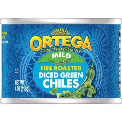 Ortega Fire Roasted Diced Green Chiles, Mild, 4 oz