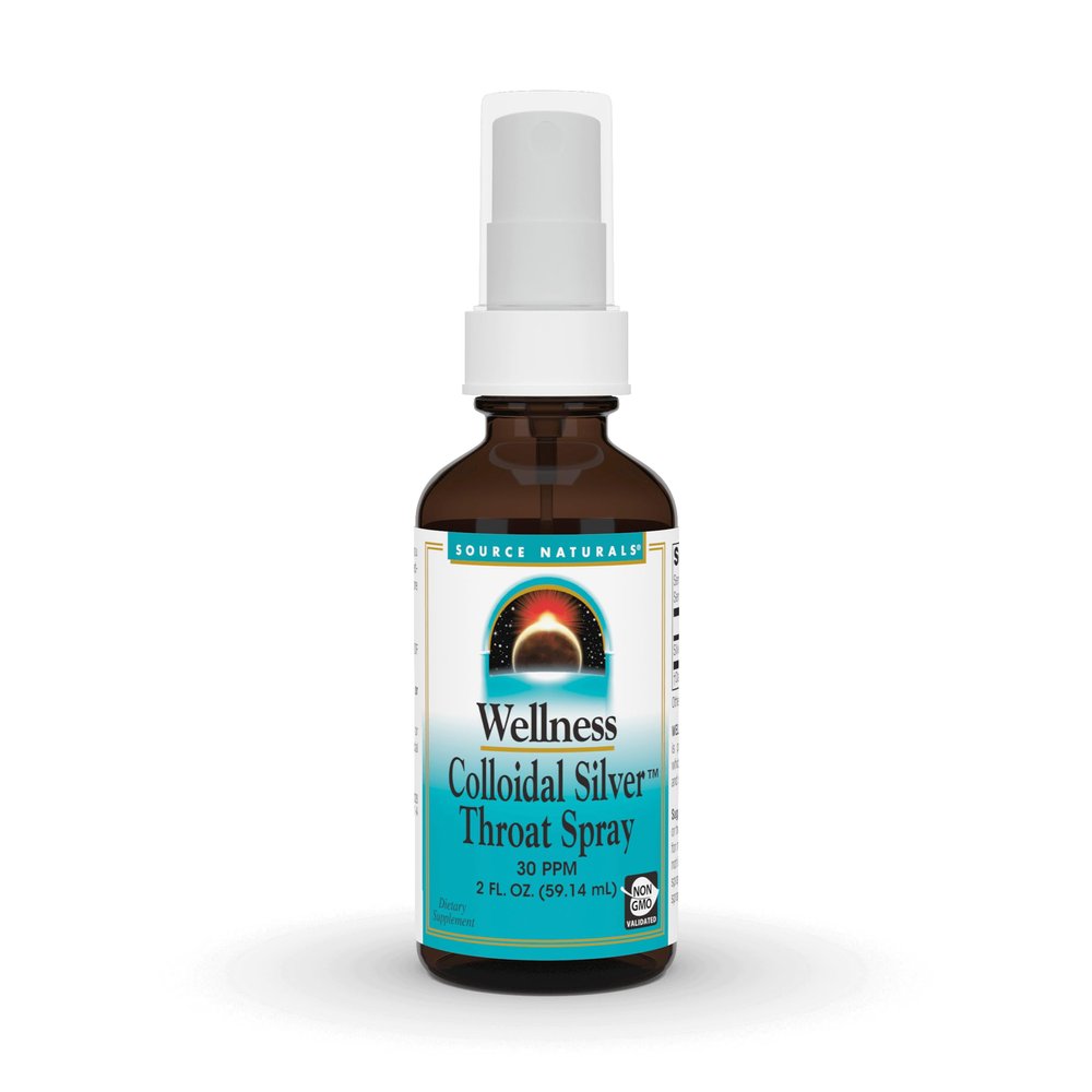 Source Naturals Wellness Colloidal Silver Throat Spray - 30 PPM - 2 Fluid oz