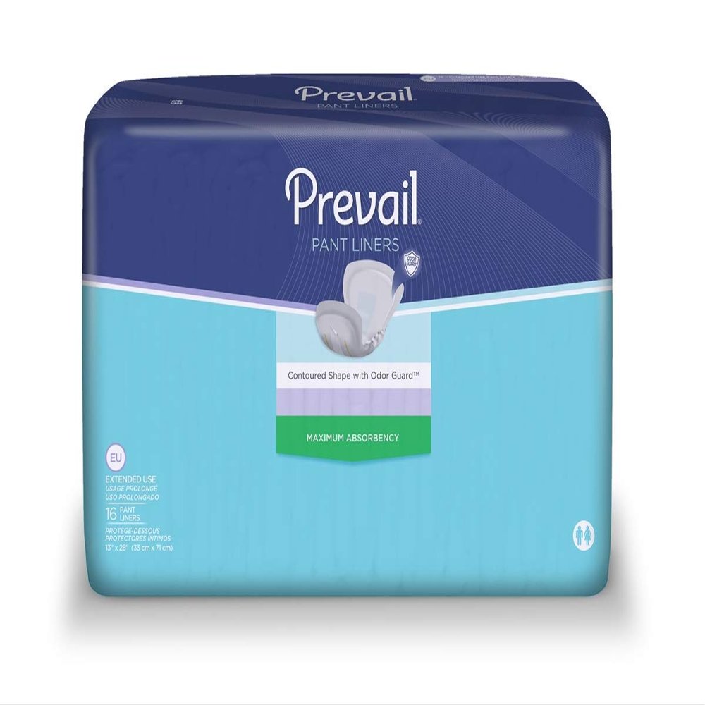 Prevail Incontinence Pant Liner - Unisex Adult Incontinence Pant Liners - Disposable Adult Pant Liner for Men& Women - Extended Use - 16 Count Bag