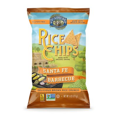 Lundberg Rice Chips Santa Fe Barbecue, 6 Oz, Packaging may vary
