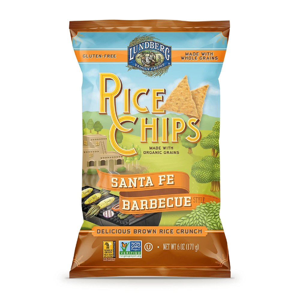 Lundberg Rice Chips Santa Fe Barbecue, 6 Oz, Packaging may vary