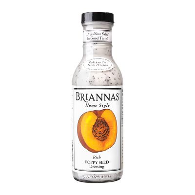 BRIANNAS - Home Style Rich Poppy Seed Dressing Fine Salad Dressing made with Premium Ingredients - Gluten Free, Kosher, & Vegan Dressing - 12 oz. Bottle