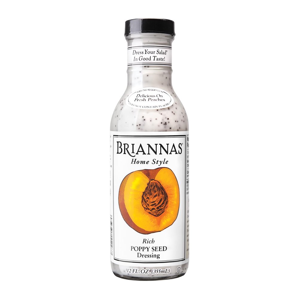 BRIANNAS - Home Style Rich Poppy Seed Dressing Fine Salad Dressing made with Premium Ingredients - Gluten Free, Kosher, & Vegan Dressing - 12 oz. Bottle