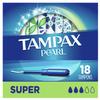 Tampax Pearl Plastic, Super Absorbency, Unscented Tampons, Multicolor, 18 Count view 2