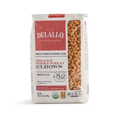 DeLallo Organic Whole Wheat Elbows #52, 1 Pound (Pack of 16)