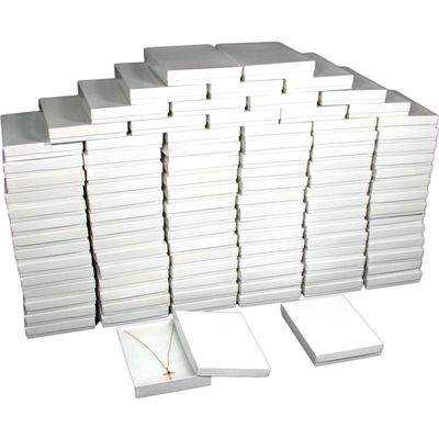 100 White Necklace Pendant Jewelry Gift Boxes 7 1/8"