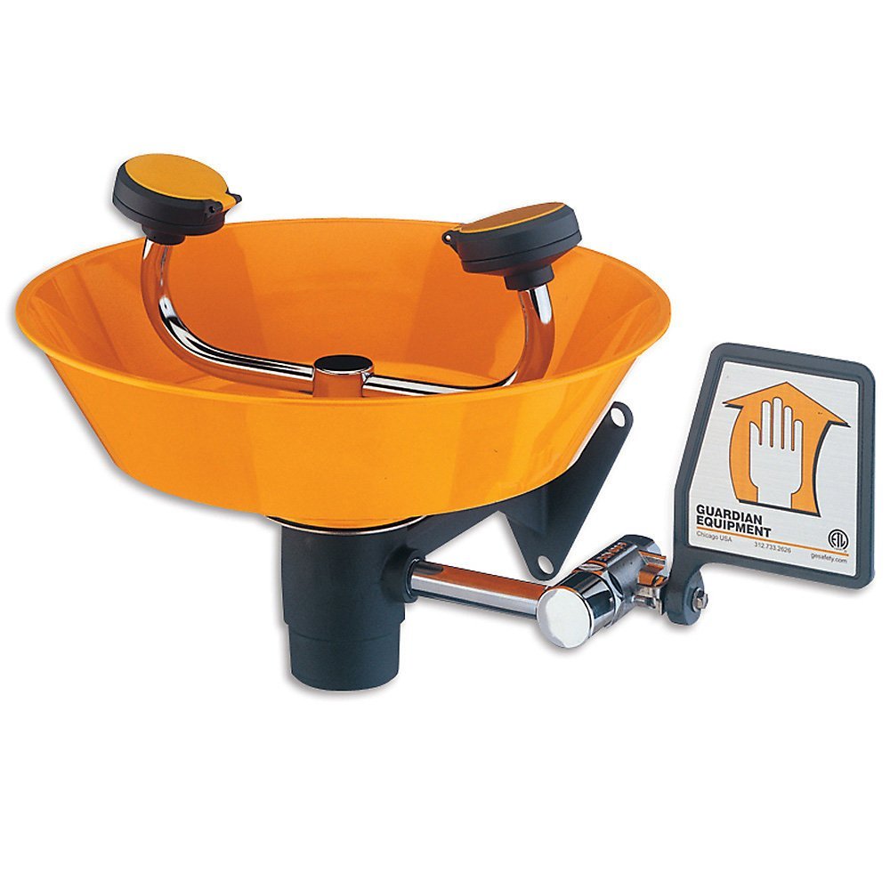 GUARDIAN G1750P Wall-Mount Eyewash, Plastic Bowl, 11.5"
