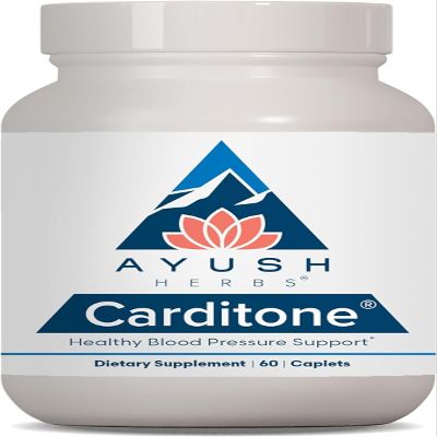 Ayush Herbs Carditone - Natural Heart Health Supplement for Women & Men, BP Formula, Holistic Heart Support with Rauwolfia, Arjuna, Calcium, and Magnesium - 60 Vegetarian Caplets (1 Count)