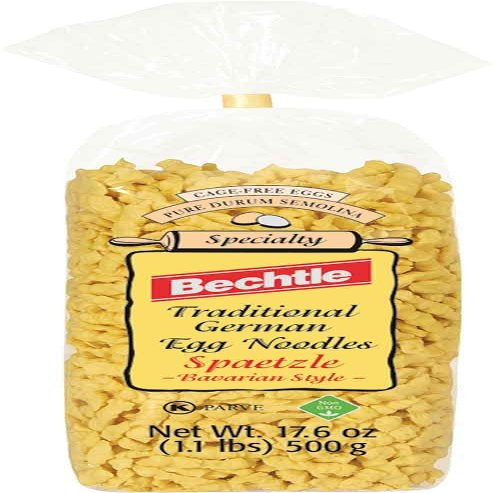Bechtle Bavarian Style German Egg Noodles Spaetzle Traditional Authentic Pasta, Made in Germany, Cage-Free Eggs, Non-GMO, Case of Twelve (12) 17.6 oz Bags.