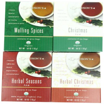 Davidson's Tea Assorted Christmas Teas, 8-Count Tea Bags (Pack of 12)