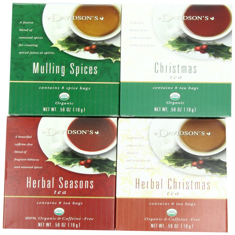 Davidson's Tea Assorted Christmas Teas, 8-Count Tea Bags (Pack of 12)