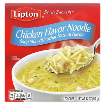 SOUP SECRETS Lipton Instant Soup Mix Chicken Flavor Noodle For a Warm Cup of Soup Cooks in 5 Minutes 4.2 oz