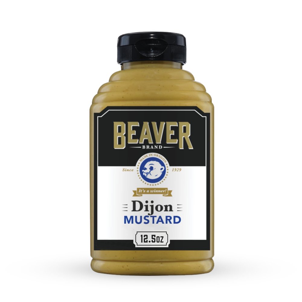 Beaver Brand Hot Dijon Mustard 12.5 oz, Spicy Bold French Mustard made with White Wine