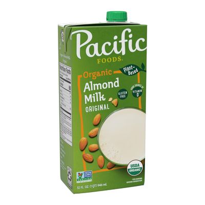 Pacific Foods Original Organic Almond Milk, Plant Based Milk, 32 oz Carton