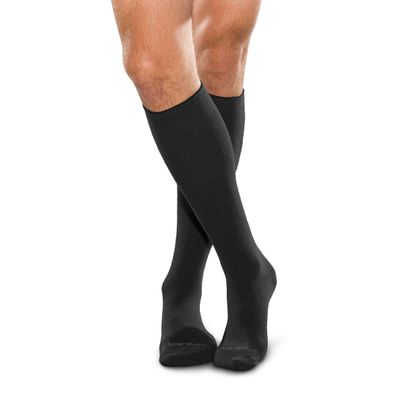 SMARTKNIT Seamless Diabetic X-Static Socks, 1 Pair (2 Count), Medium, Black
