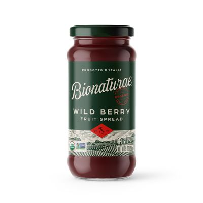 Bionaturae Organic Wild Berry Fruit Spread - Jelly Organic, Non-GMO, USDA Certified, No Sugar Added, No Preservatives, Organic Fruit Jam, Jam Organic, Made in Italy - 9 Oz