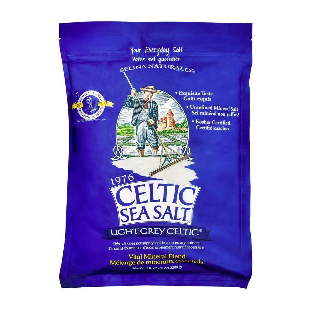 Celtic Sea Salt, Light Grey Mineral Sea Salt, 5 lb Resealable Bag Unrefined Hydration, Hand-Harvested, Vital Minerals, Family Founded Since 1976