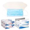 Dynarex Procedure Masks - Triple-Pleated Protective Masks with Shield, Ear Loops, Nose Strip - Disposable Mask, Face Protection - 50 per Box, 4 Boxes per Case  Blue view 1
