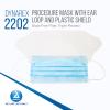 Dynarex Procedure Masks - Triple-Pleated Protective Masks with Shield, Ear Loops, Nose Strip - Disposable Mask, Face Protection - 50 per Box, 4 Boxes per Case  Blue view 2
