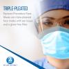 Dynarex Procedure Masks - Triple-Pleated Protective Masks with Shield, Ear Loops, Nose Strip - Disposable Mask, Face Protection - 50 per Box, 4 Boxes per Case  Blue view 3