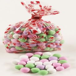 Scott's Cakes Chocolate Dutch Mints in a 8 oz. Candy Cane Bag
