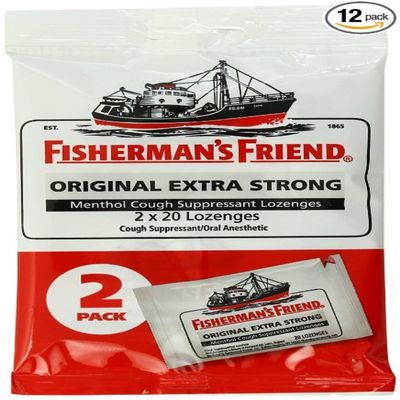 Fisherman's Friend Original Extra Strong Cough Suppressant Lozenges, 40-Count Bags (Pack of 12)