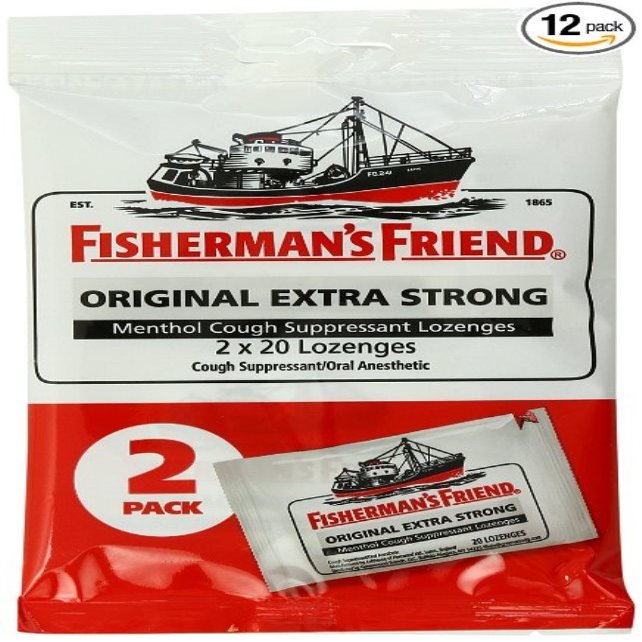 Fisherman's Friend Original Extra Strong Cough Suppressant Lozenges, 40-Count Bags (Pack of 12)