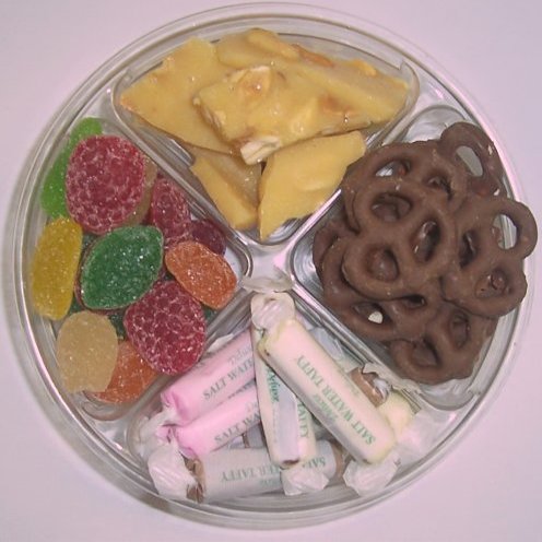 Scott's Cakes 4-Pack Pectin Fruit Gels, Peanut Brittle, Dark Pretzels, & Salt Water Taffy