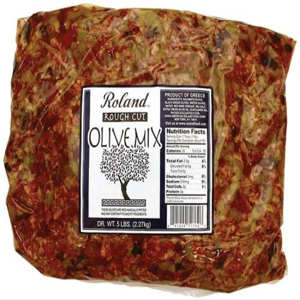 Roland Foods Rough Cut Olive Mix from Greece, 5-Pound Dry Weight Bag