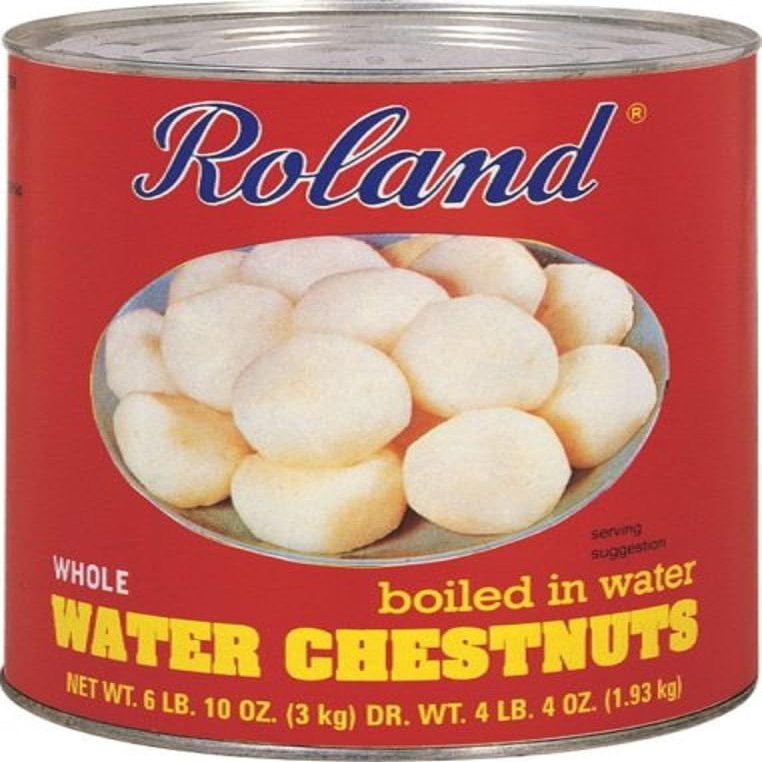 Roland Foods Peeled Water Chestnuts In Water, 6.375-Pound Cans (Pack of 3)