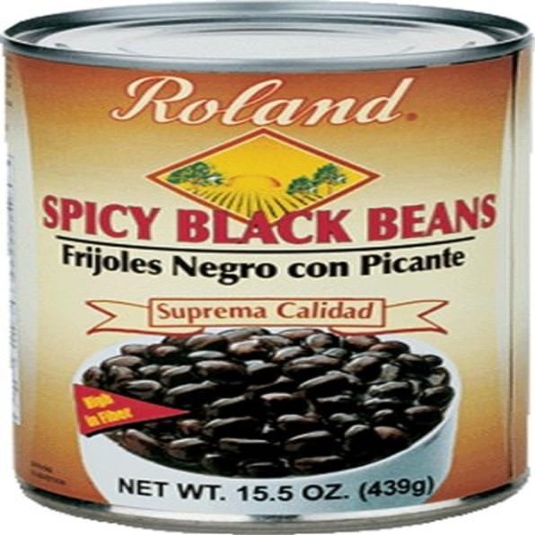 Roland Foods Spicy Black Beans, 15.5-Ounce Can (Pack of 24)