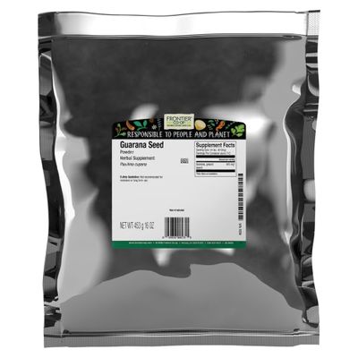 Frontier Co-op Guarana Powder, 1lb Bulk Bag - Pure Powder from Natural Guarana Seeds, Ideal for Energizing Beverages & Guarana Drinks, Kosher