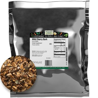 Frontier Co-op Wild Cherry Bark, 1lb Bulk Bag, Cut and Sifted - Natural Wild Crafted Herb - Perfect for Wild Cherry Bark Tea and Herbal Infusions, Kosher