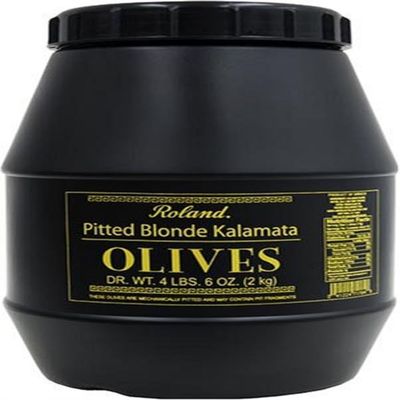 Roland Foods Pitted Blond Kalamata Olives, 4.4-Pound Dry Weight Bag
