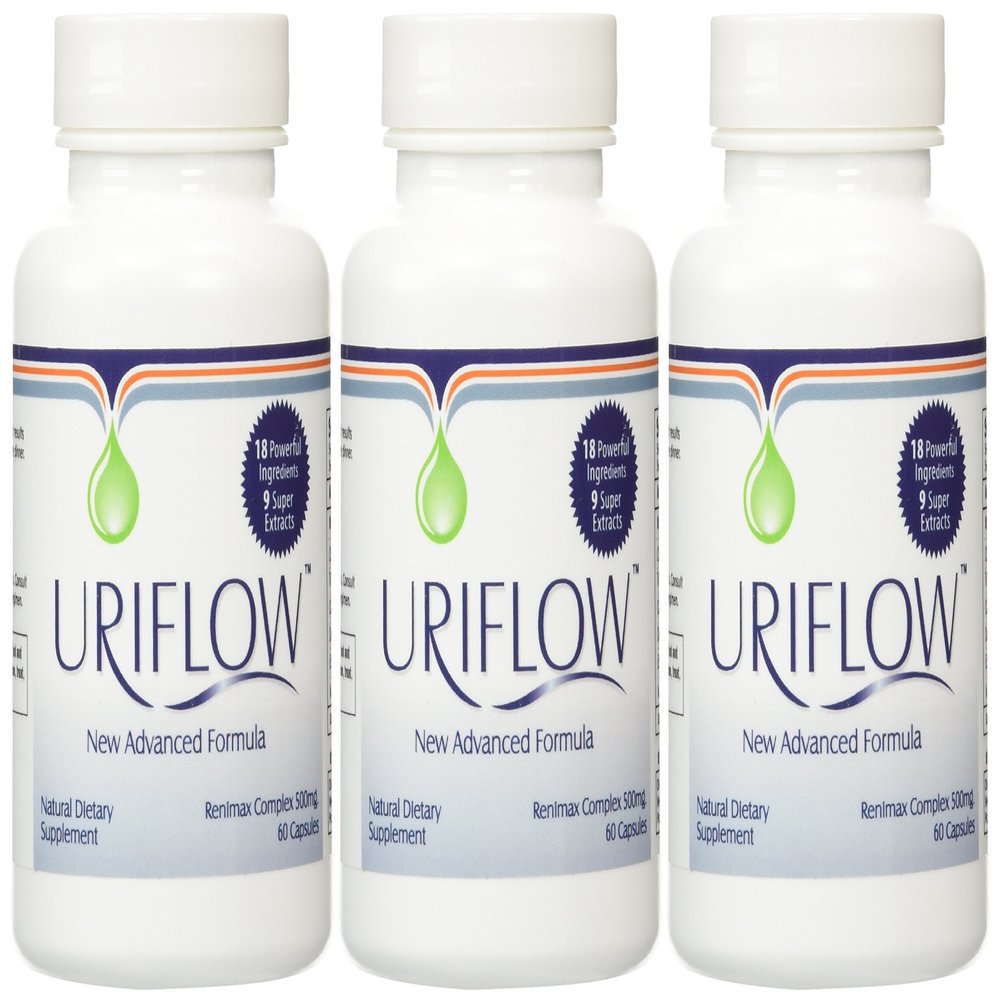 Uriflow Natural Therapy for Kidney Stones 3 - 60 Capsule Bottles