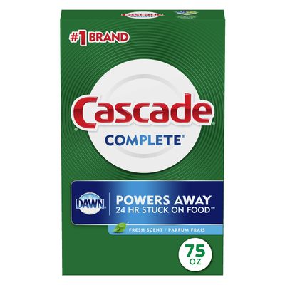 Cascade Complete Powder Dishwasher Detergent, Fresh Scent, 75 oz, White